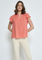 Peppercorn PCAne Sleeveless Top Toppe 4024 Burnt Coral