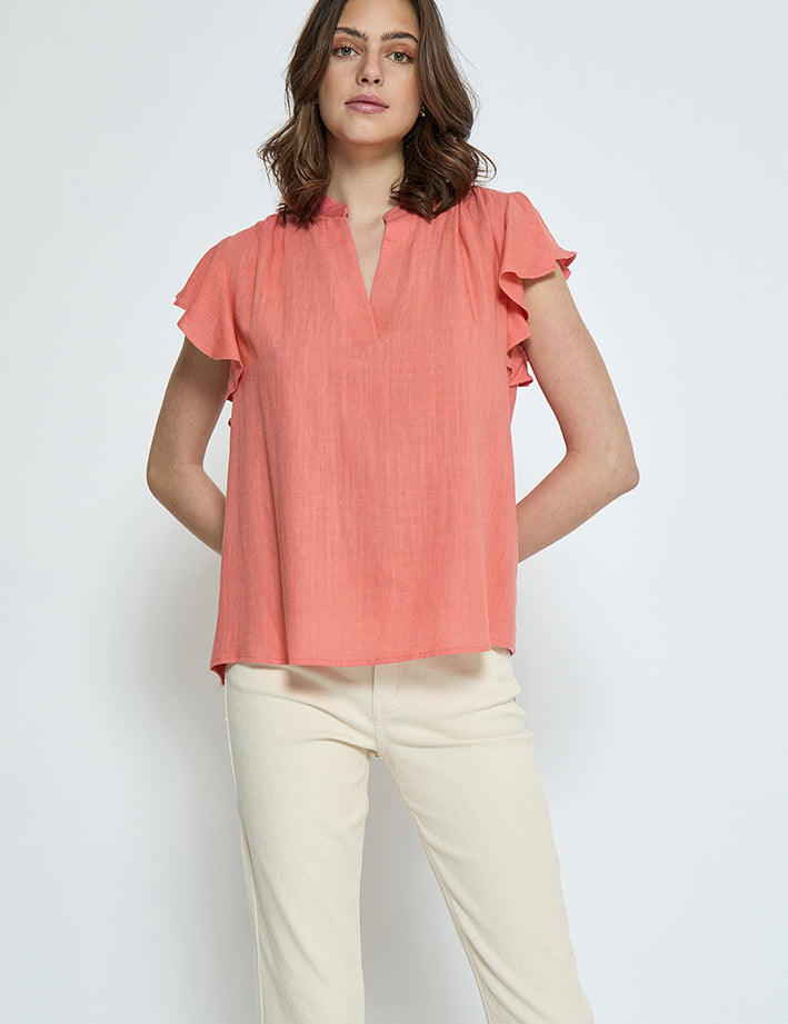 Peppercorn PCAne Sleeveless Top Toppe 4024 Burnt Coral