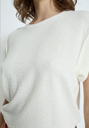 Peppercorn PCAverly Wide Cuff T-Shirt T-Shirt 0011 Gardenia