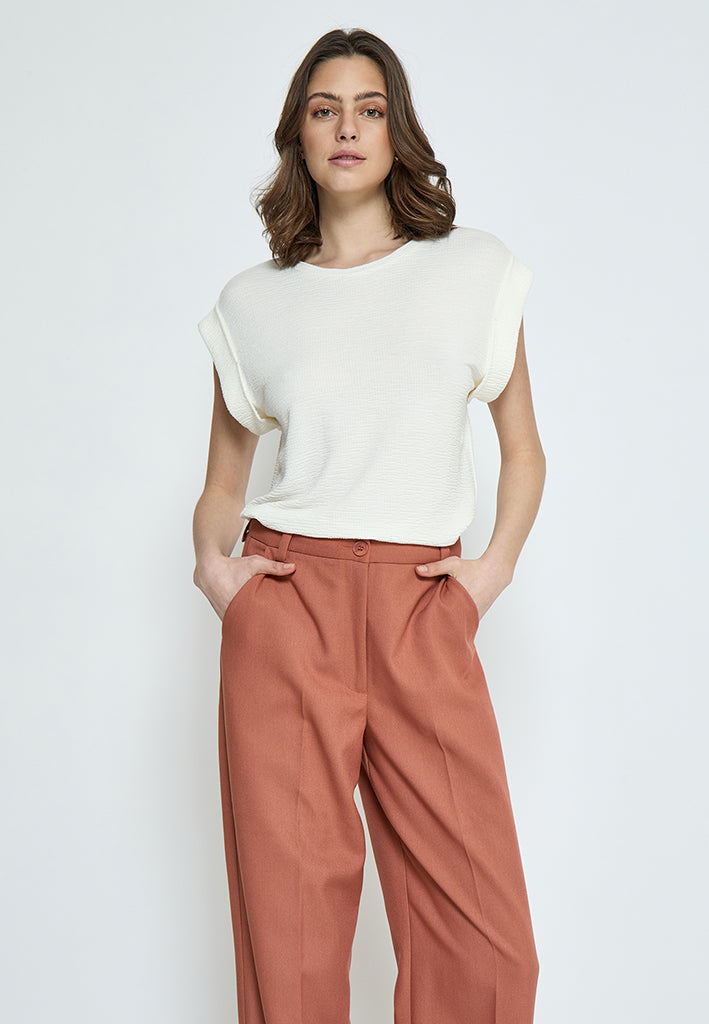 Peppercorn PCAverly Wide Cuff T-Shirt T-Shirt 0011 Gardenia