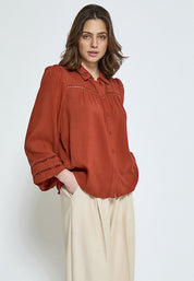 Peppercorn PCBabro Skjorte Skjorter 4086 Red Ochre