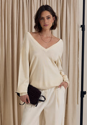 Peppercorn PCBandy V-Neck cardigan Cardigans 0011 Gardenia