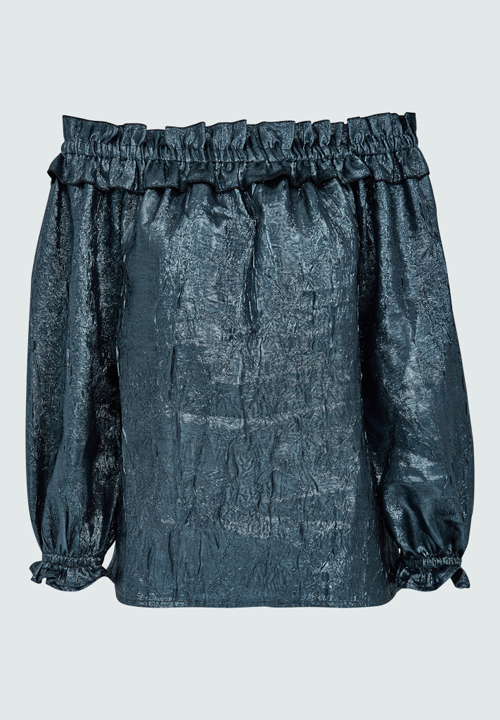 Peppercorn PCBerit Bluse Bluser 1521MET Smoke Blue Metalic