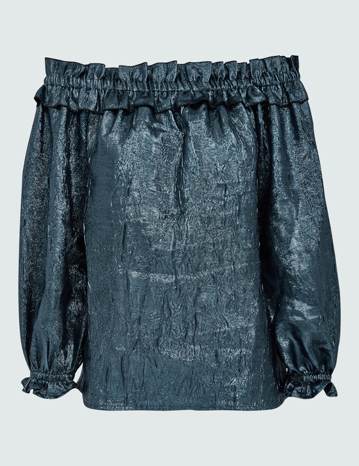 Peppercorn PCBerit Bluse Bluser 1521MET Smoke Blue Metalic