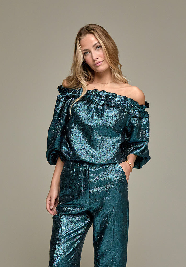 Peppercorn PCBerit Bluse Bluser 1521MET Smoke Blue Metalic