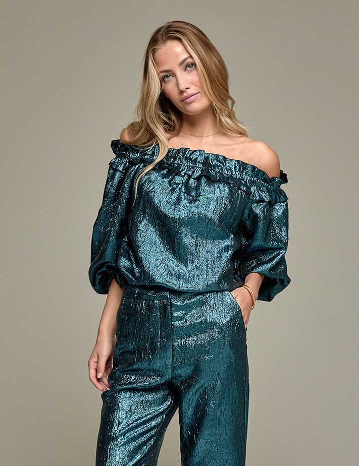 Peppercorn PCBerit Bluse Bluser 1521MET Smoke Blue Metalic