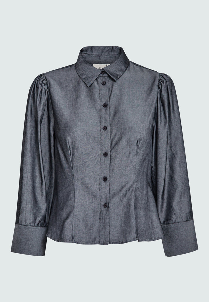 Peppercorn PCBerta 3/4 Sleeve Shirt Skjorter 9000M Black Melange