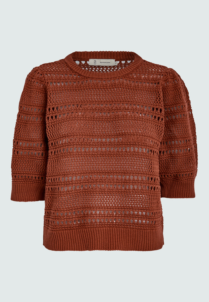 Peppercorn PCBlair Top Pullover 4086 Red Ochre