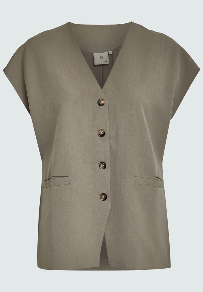 Peppercorn PCBrenda Figursyet Vest Vest 0178 Winter Twig Sand