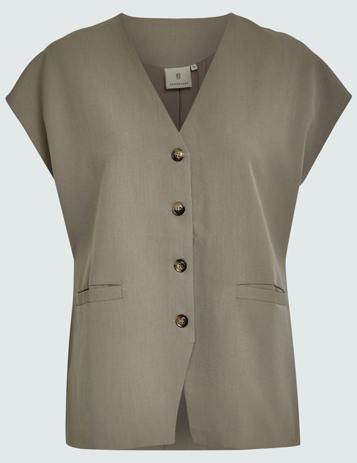 Peppercorn PCBrenda Figursyet Vest Vest 0178 Winter Twig Sand