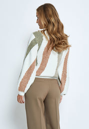 Peppercorn PCCaitlyn GRS Round Neck Knit Pullover Pullover 6012J Kangaroo Brown Jacquard
