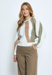 Peppercorn PCCaitlyn GRS Round Neck Knit Pullover Pullover 6012J Kangaroo Brown Jacquard