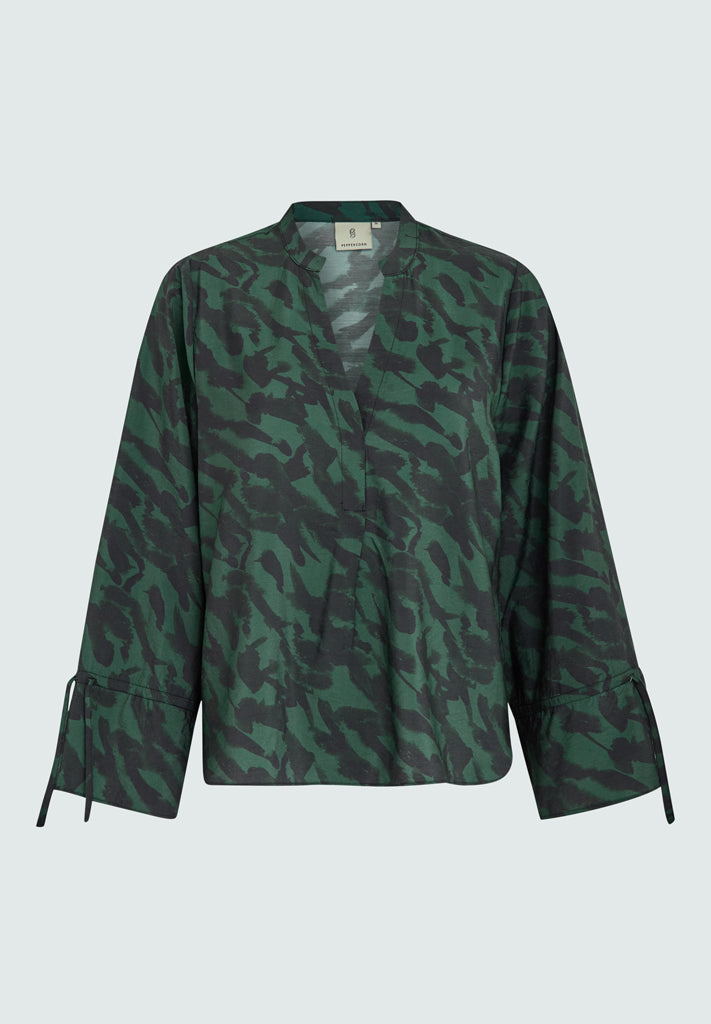 Peppercorn PCCarmina Blouse Bluser 4112P Jungle Green Print