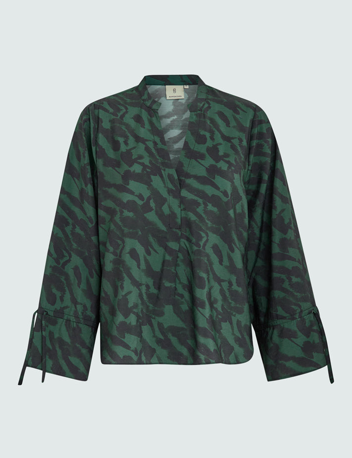 Peppercorn PCCarmina Blouse Bluser 4112P Jungle Green Print
