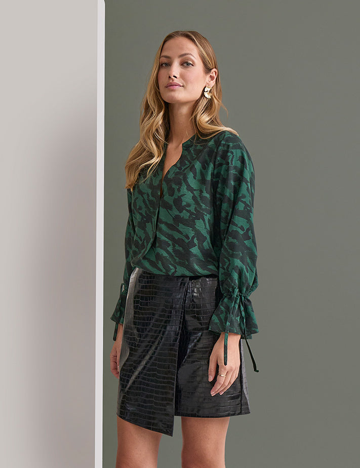 Peppercorn PCCarmina Blouse Bluser 4112P Jungle Green Print