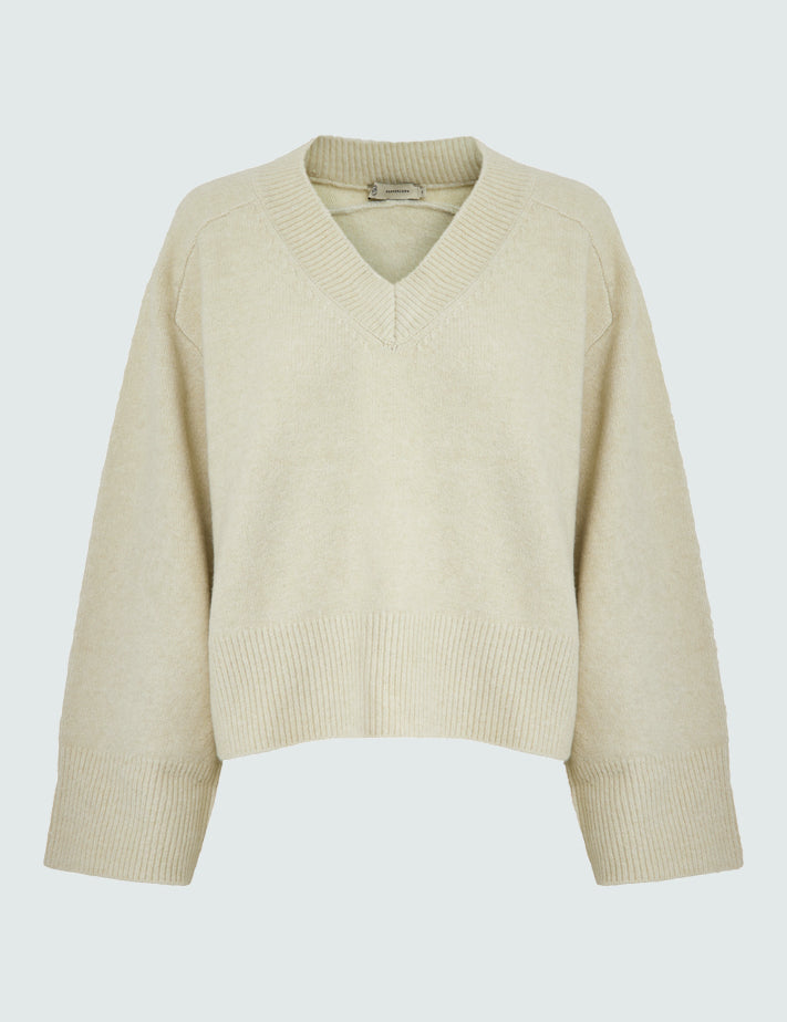 Peppercorn PCCeleste GRS V-Neck Knit Pullover Pullover 0202 Whitecap Grey