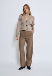 Peppercorn PCCeleste GRS V-neck Knit Cardigan Cardigans 346 Fungi Melange