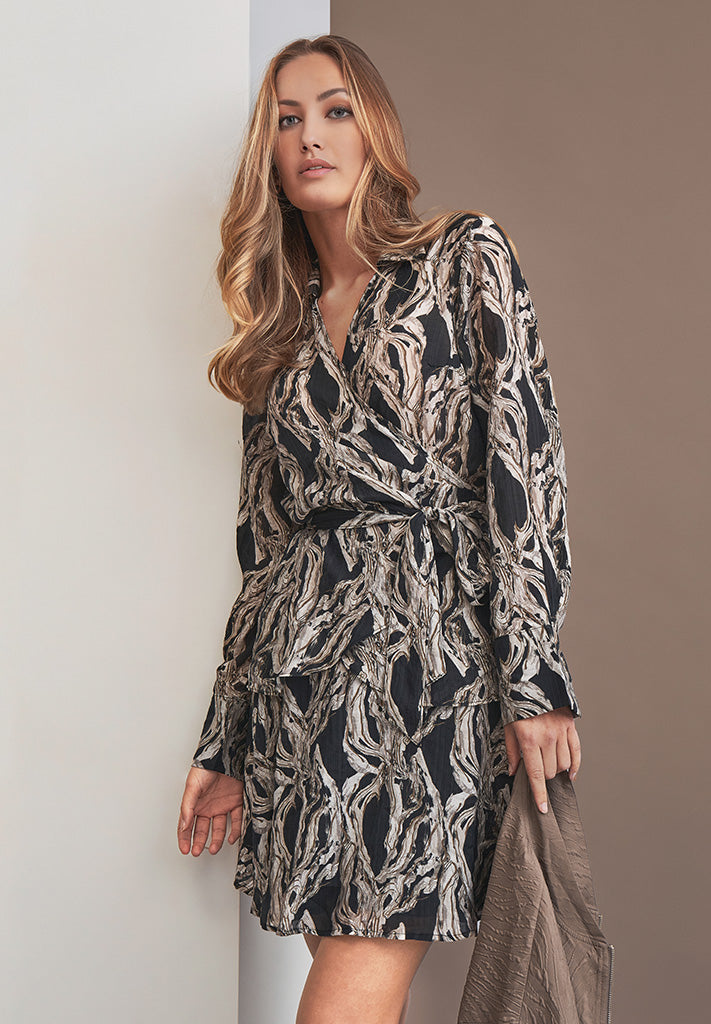 Peppercorn PCClarine Short Dress Kjoler 9000P Black Print