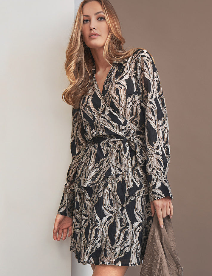 Peppercorn PCClarine Short Dress Kjoler 9000P Black Print