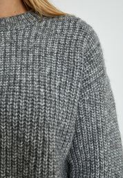 Peppercorn PCCori 3/4 Sleeve Knit Pullover Pullover 113M Grey Melange
