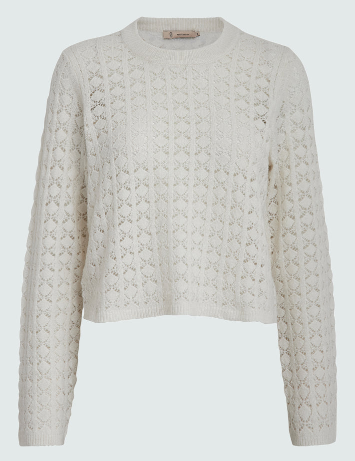 Peppercorn PCDana Open Knit Pullover Pullover 0011 Gardenia