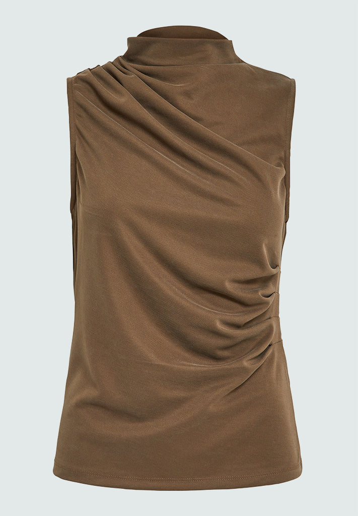 Peppercorn PCDaniela Sleeveless Top Toppe 6012 Kangaroo Brown