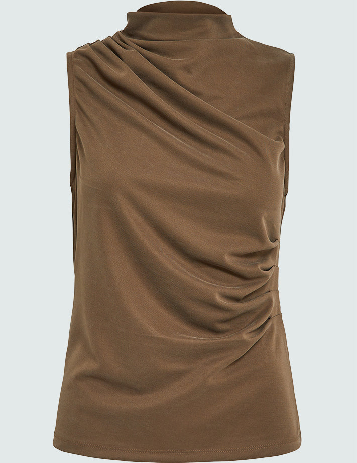 Peppercorn PCDaniela Sleeveless Top Toppe 6012 Kangaroo Brown