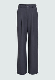 Peppercorn PCDarla Mid Waisted Wide Leg Pant Bukser 127M Dark Grey Melange