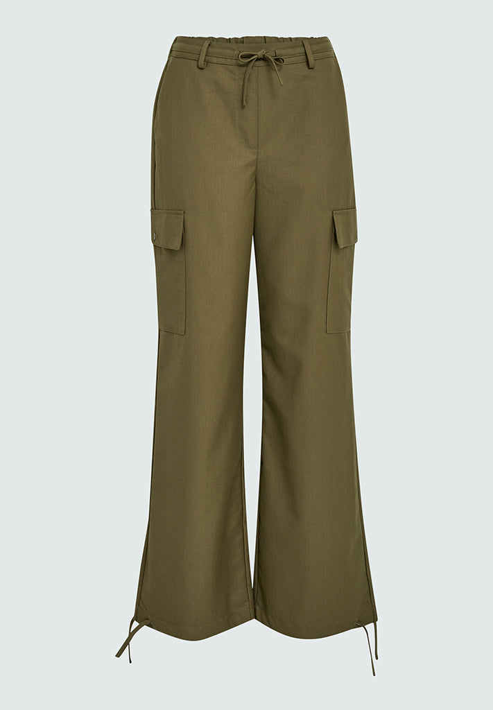 Peppercorn PCDemi Mid Waisted Wide Leg Pant Bukser 6012 Kangaroo Brown