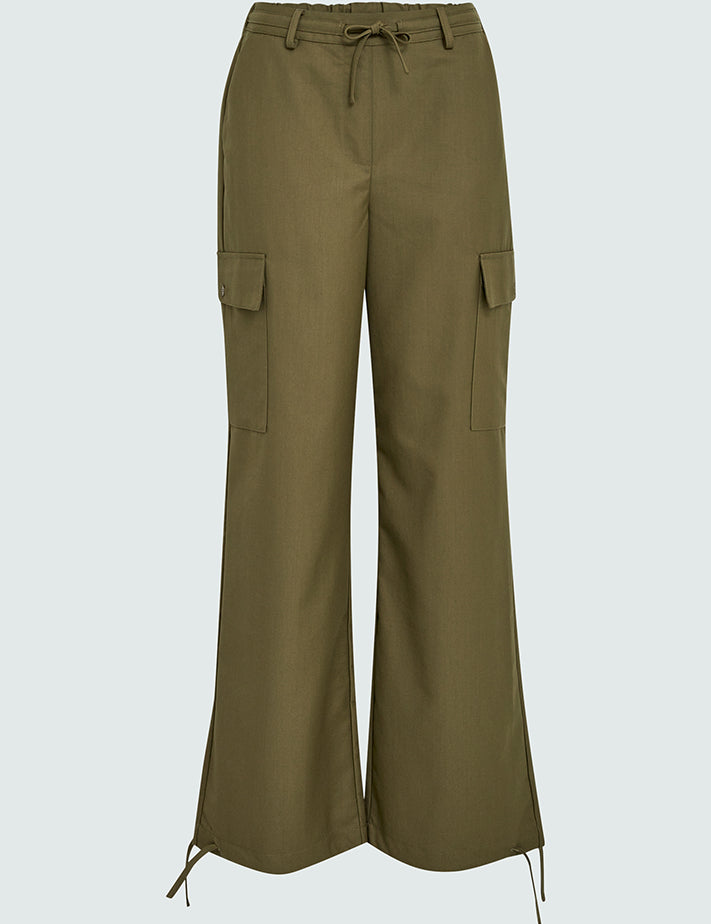 Peppercorn PCDemi Mid Waisted Wide Leg Pant Bukser 6012 Kangaroo Brown