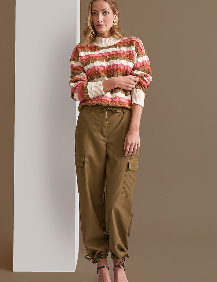 Peppercorn PCDemi Mid Waisted Wide Leg Pant Bukser 6012 Kangaroo Brown