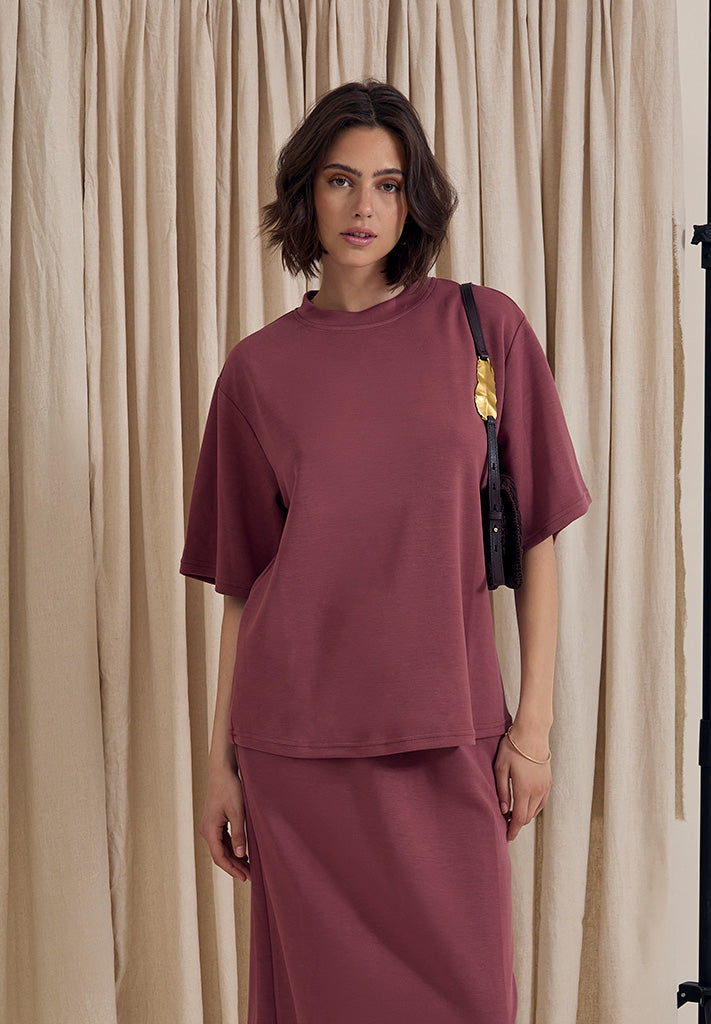 Peppercorn PCDicette Long Tee T-Shirt 5076 Apple Butter Brown