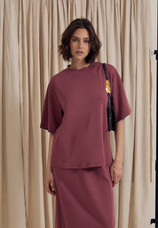 Peppercorn PCDicette Long Tee T-Shirt 5076 Apple Butter Brown