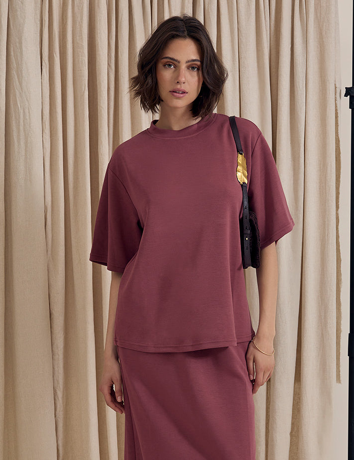 Peppercorn PCDicette Long Tee T-Shirt 5076 Apple Butter Brown