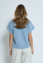 Peppercorn PCDicette V-Top Toppe 1039 FADED DENIM