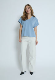 Peppercorn PCDicette V-Top Toppe 1039 FADED DENIM