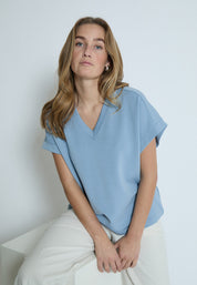 Peppercorn PCDicette V-Top Toppe 1039 FADED DENIM