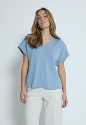 Peppercorn PCDicette V-Top Toppe 1039 FADED DENIM