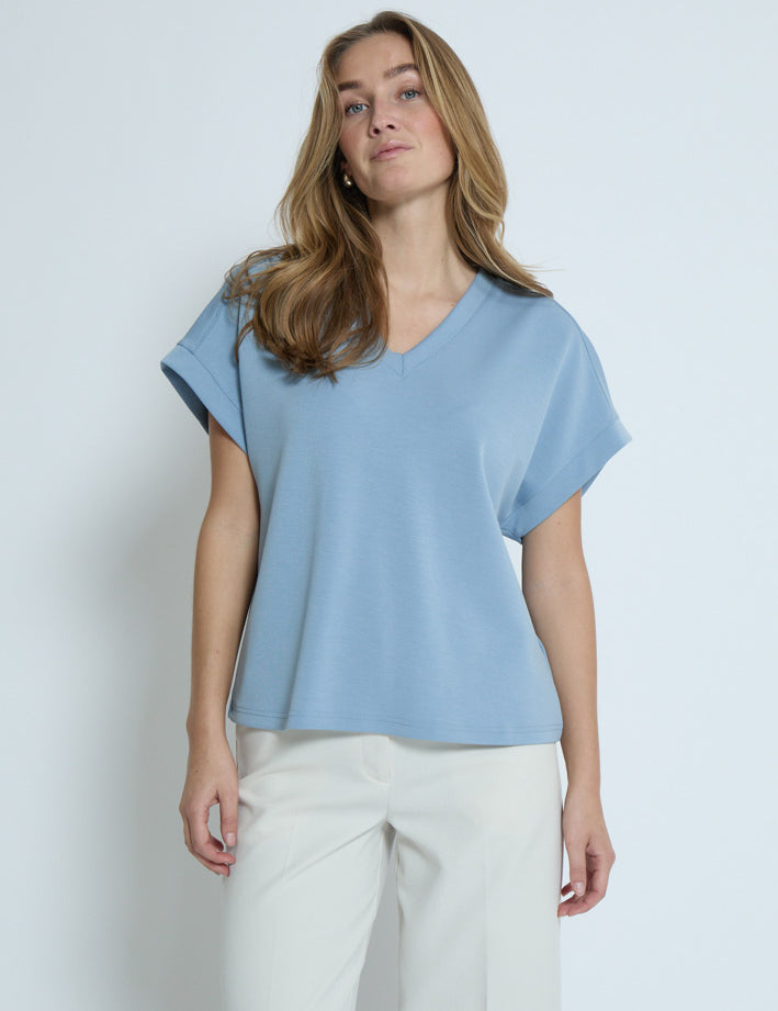 Peppercorn PCDicette V-Top Toppe 1039 FADED DENIM