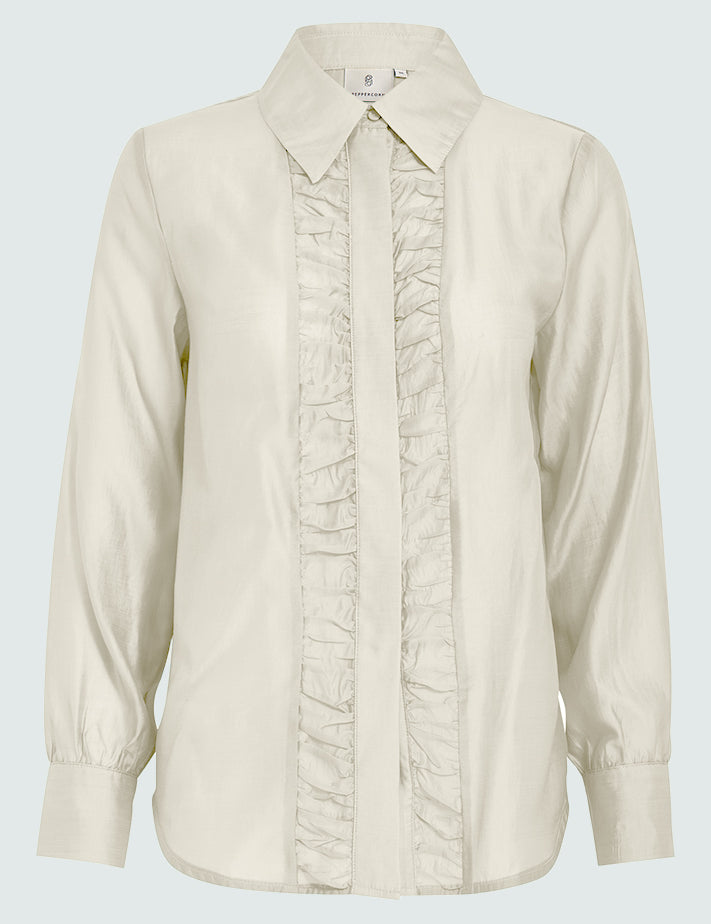 Peppercorn PCDina Long sleeve Shirt Skjorter 0011 Gardenia