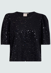 Peppercorn PCDorey Sequin Top Toppe Sort