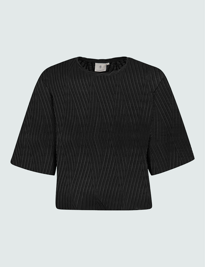 Peppercorn PCDove Structured Top T-Shirt Sort