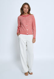 Peppercorn PCFabienne Short Cardigan Cardigans 4071 Grenadine Stripe