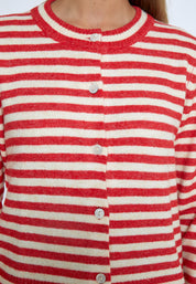 Peppercorn PCFabienne Short Cardigan Cardigans 4071 Grenadine Stripe