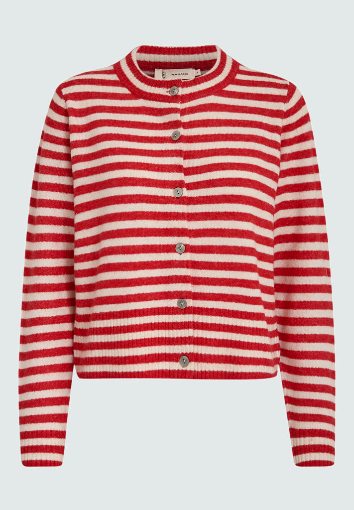 Peppercorn PCFabienne Short Cardigan Cardigans 4071 Grenadine Stripe