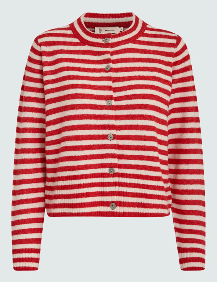 Peppercorn PCFabienne Short Cardigan Cardigans 4071 Grenadine Stripe