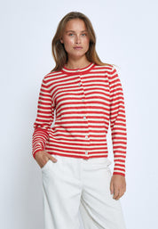 Peppercorn PCFabienne Short Cardigan Cardigans 4071 Grenadine Stripe