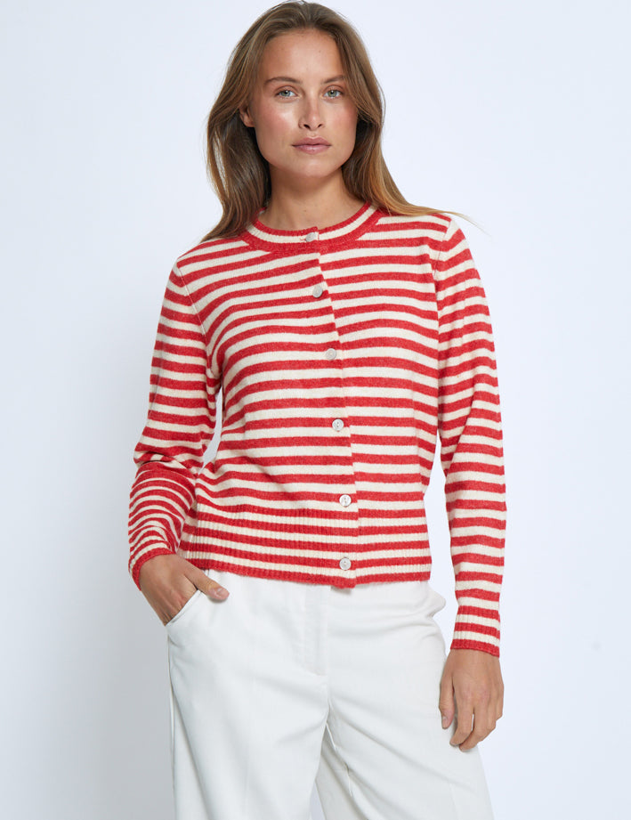 Peppercorn PCFabienne Short Cardigan Cardigans 4071 Grenadine Stripe