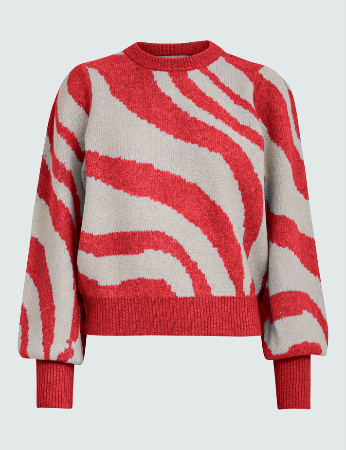 Peppercorn PCFabiola puff sleeve pullover Pullover 4071J Grenadine Jacquard
