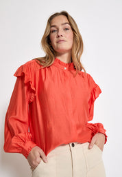 Peppercorn PCFallula Wide Sleeve Shirt Skjorter 4071 GRENADINE